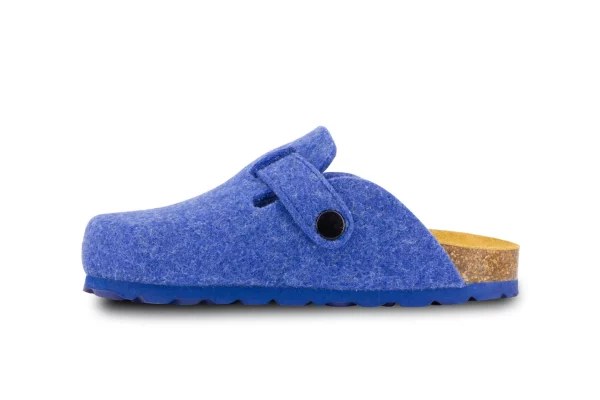 tople kućne papuče s kožnom tabanicom plave boje