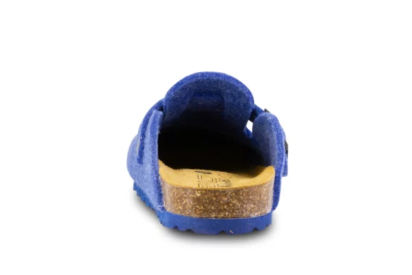 tople kućne papuče s kožnom tabanicom plave boje