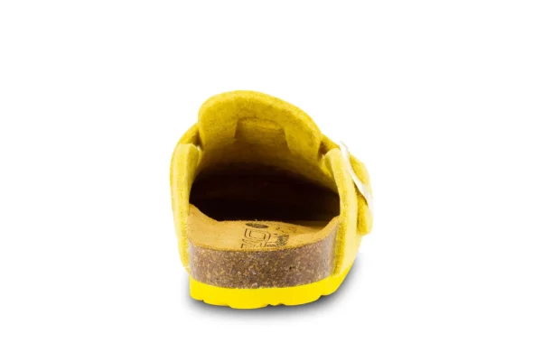 kućne papuče s kožnom tabanicom žute boje